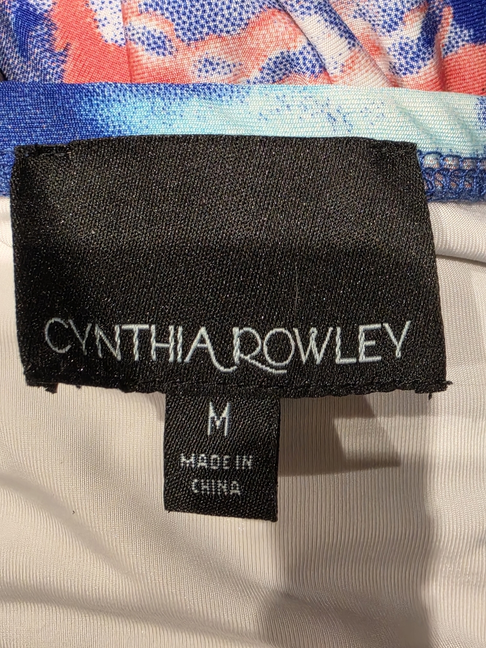 Cynthia Rowley Blue and Coral Halter Maxi Dress SZ M image 5